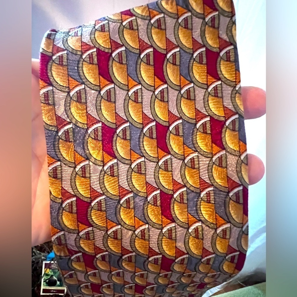 VTG Art Deco Design Jerry Garcia Curves & Lines Collection 100% Silk Tie